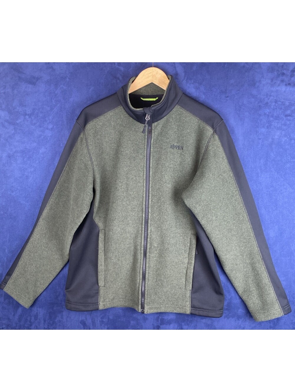 Koppen Fleece Jacket Men's XL Green/Black Full Zip Hiking Pockets Gorpcorp